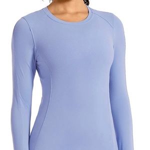 crz yoga light blue long sleeve workout top